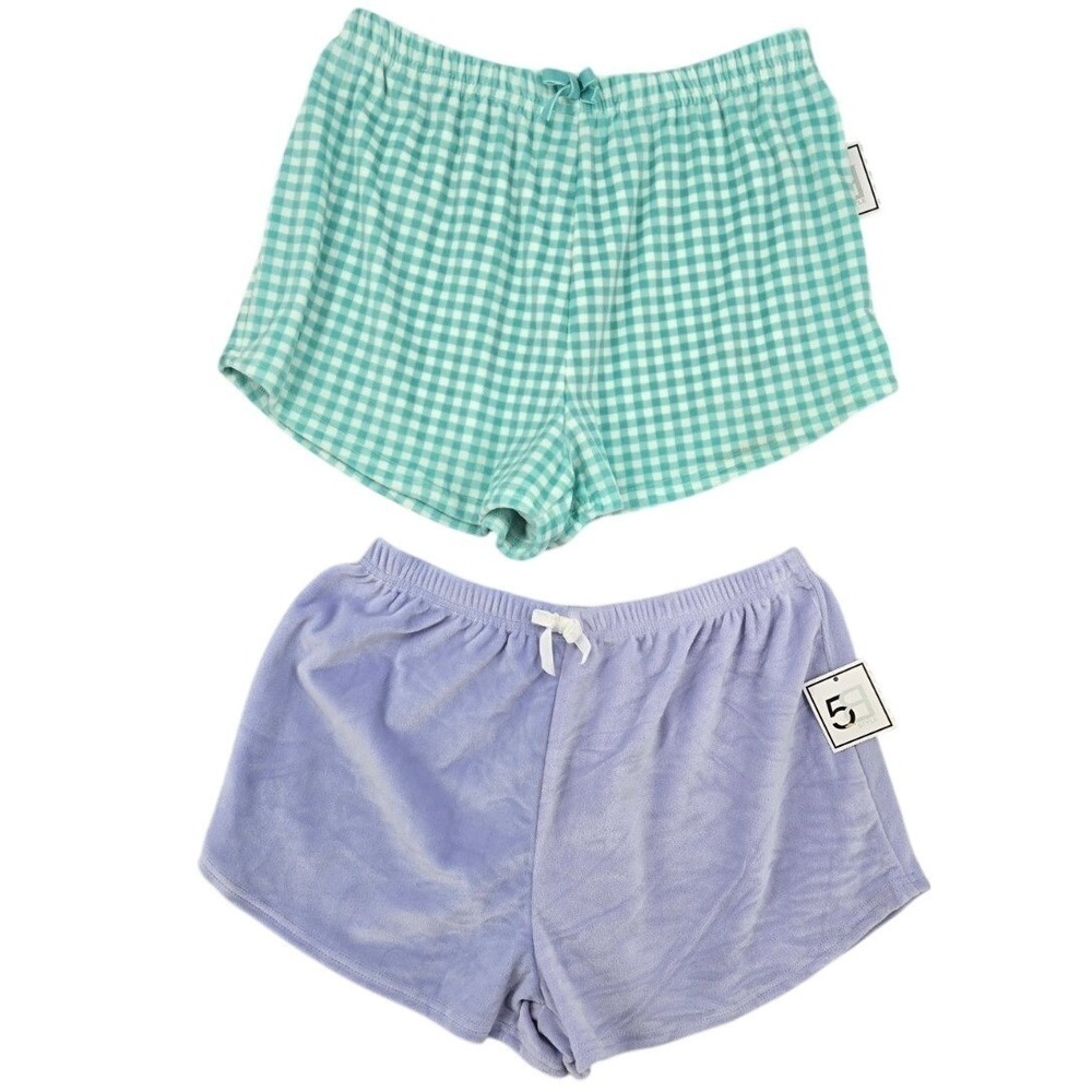 5B‎ Style Women's Lounge Sleep Shorts 2-Pack Size LARGE NWT Pastel Colors